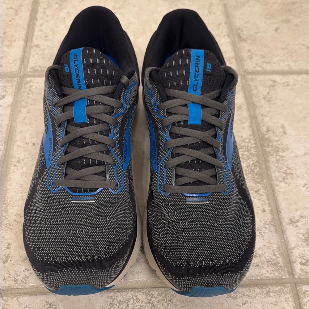 Brooks Glycerin Men's Black and Blue Athletic Running Shoes
